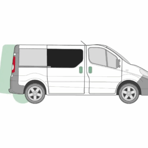 Rideaux occultants sur rails préformés pour porte latérale droite